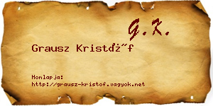 Grausz Kristóf névjegykártya